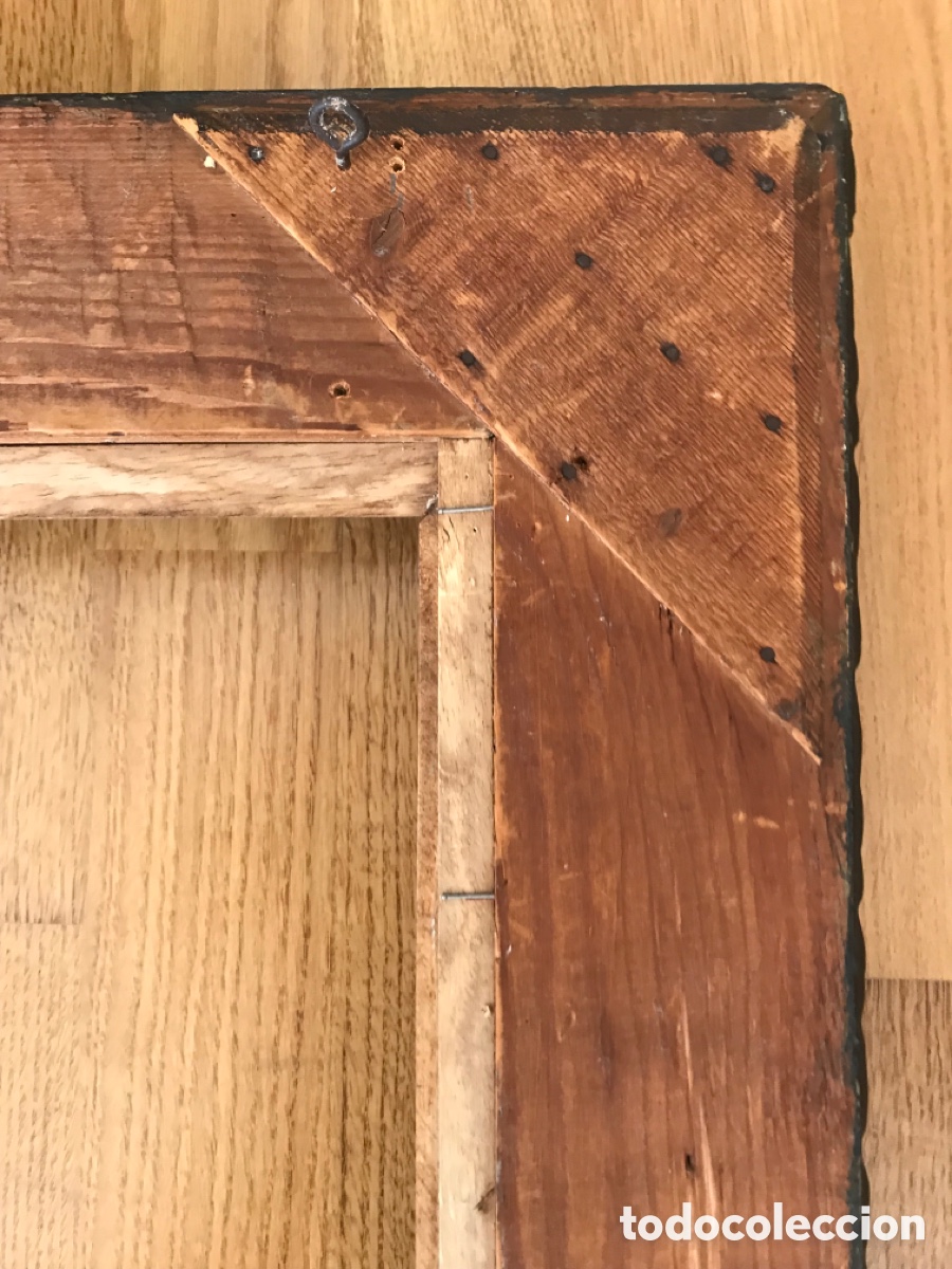 Antig&uuml;edades: Antiguo marco de madera con l&aacute;mina - Foto 23