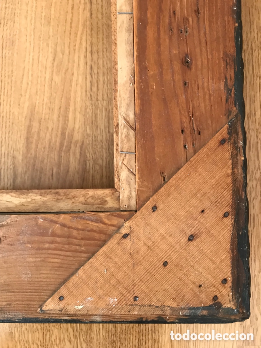 Antig&uuml;edades: Antiguo marco de madera con l&aacute;mina - Foto 24