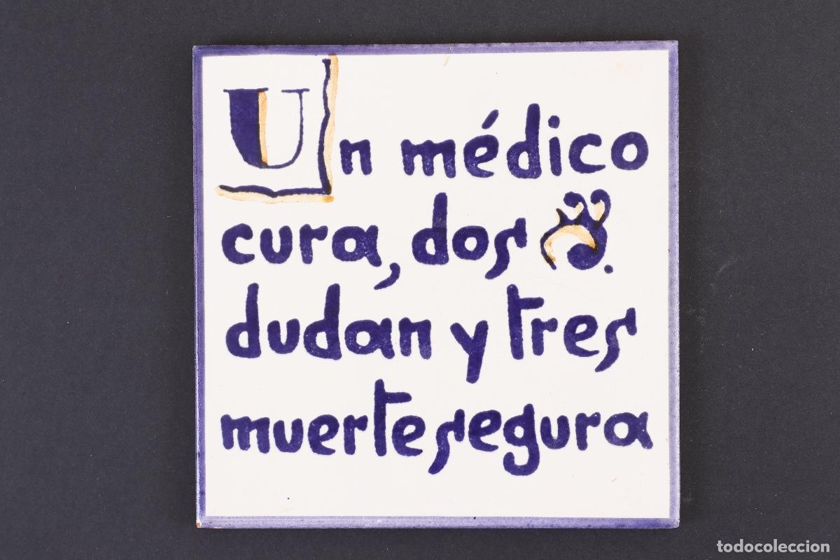Antig&uuml;edades: AZULEJOS CON REFRANES DEL SIGLO XIX - Foto 2
