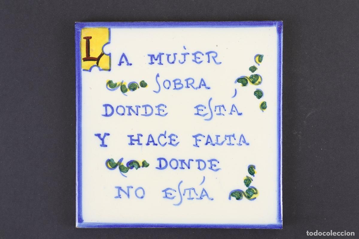 Antig&uuml;edades: AZULEJOS CON REFRANES DEL SIGLO XIX - Foto 1
