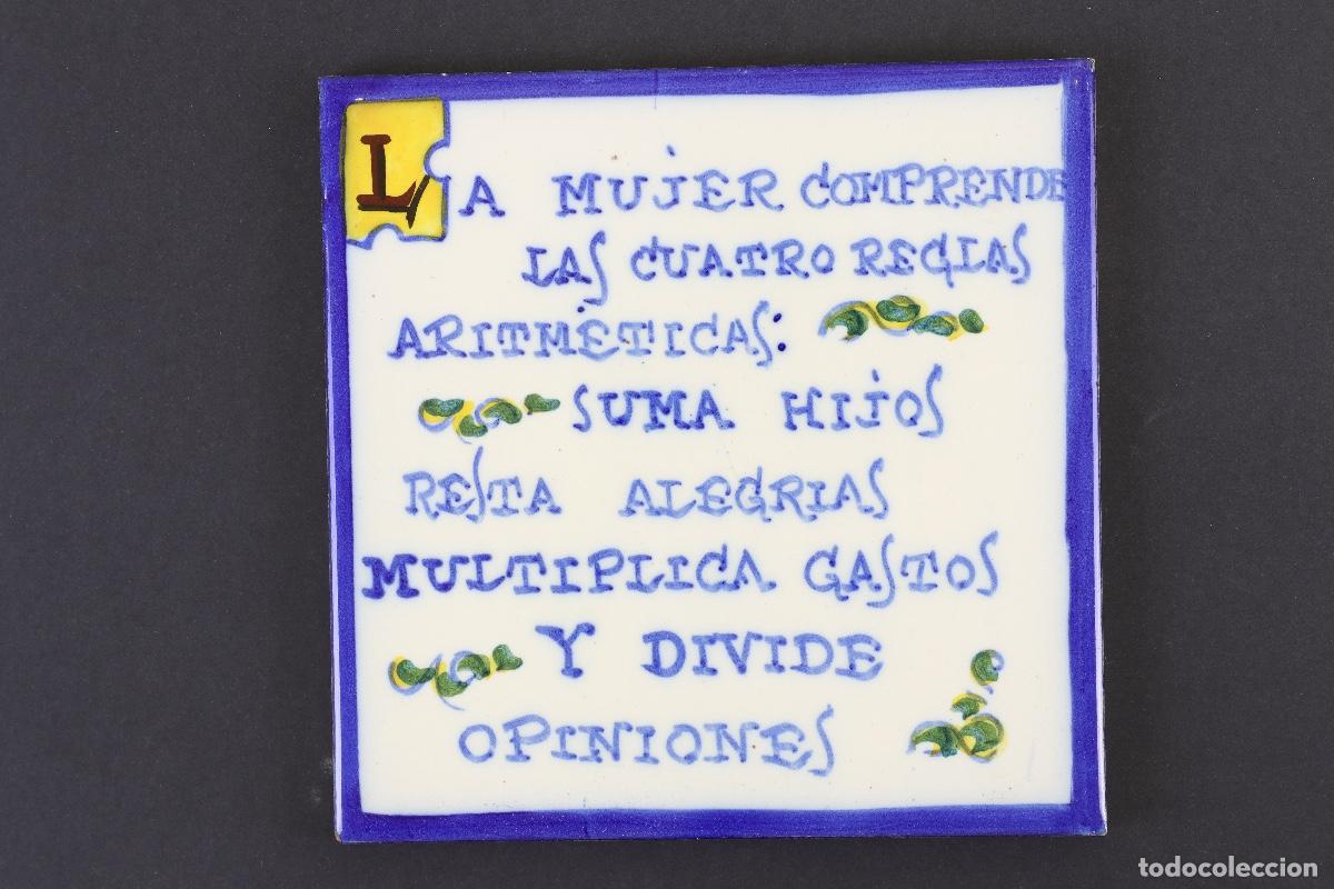 Antig&uuml;edades: AZULEJOS CON REFRANES DEL SIGLO XIX - Foto 1