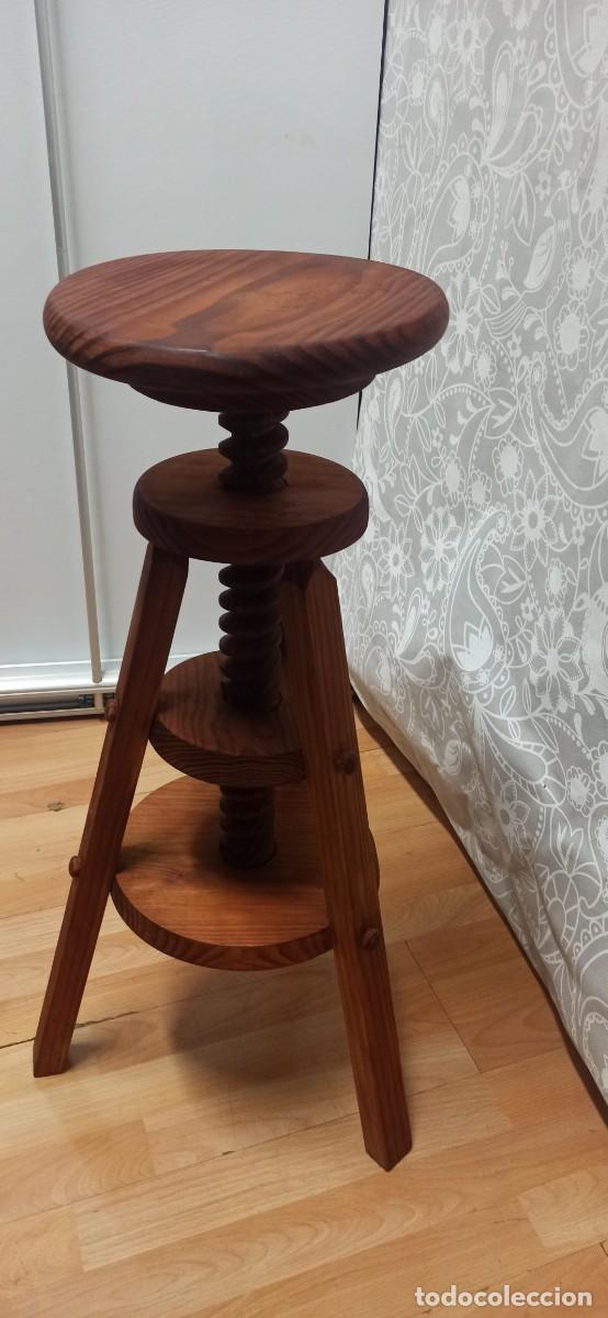 Antig&uuml;edades: Taburete pintor en madera - Foto 4