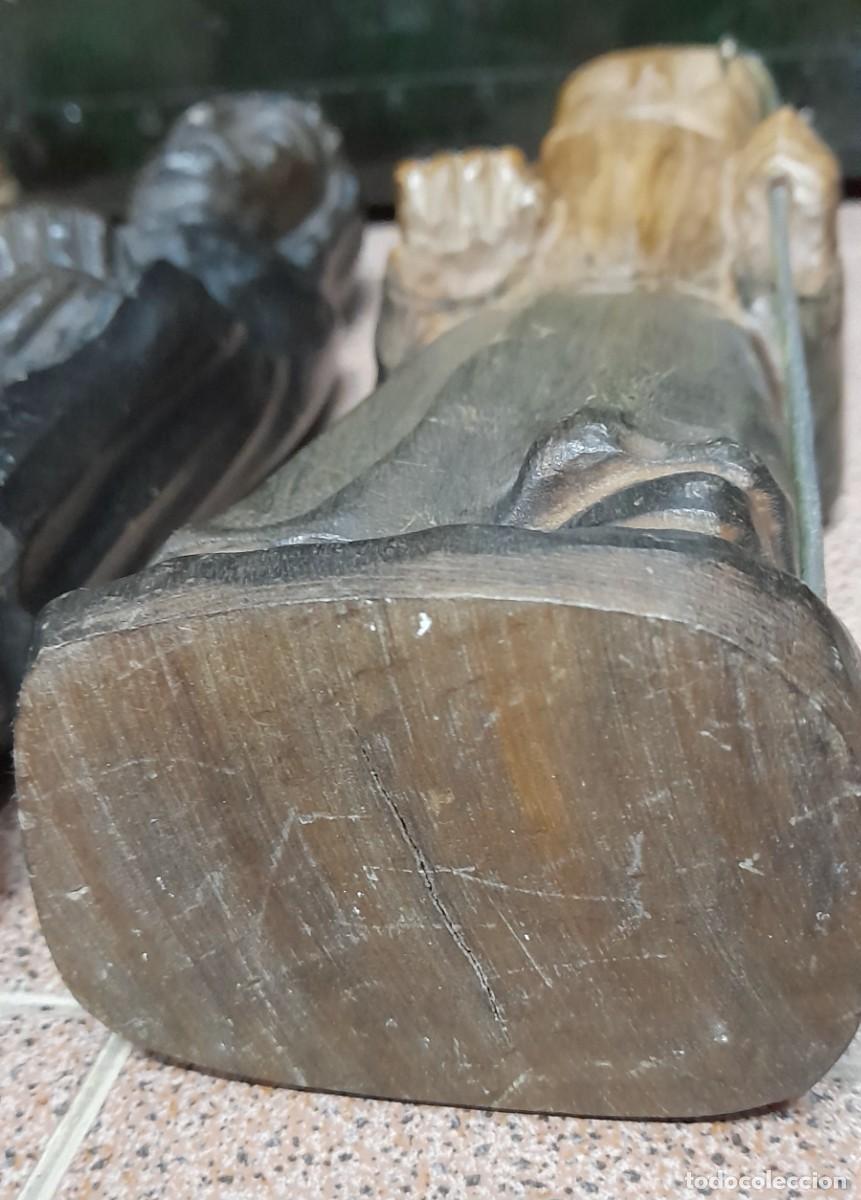 Antig&uuml;edades: 3 TALLAS DE MADERA - Foto 8