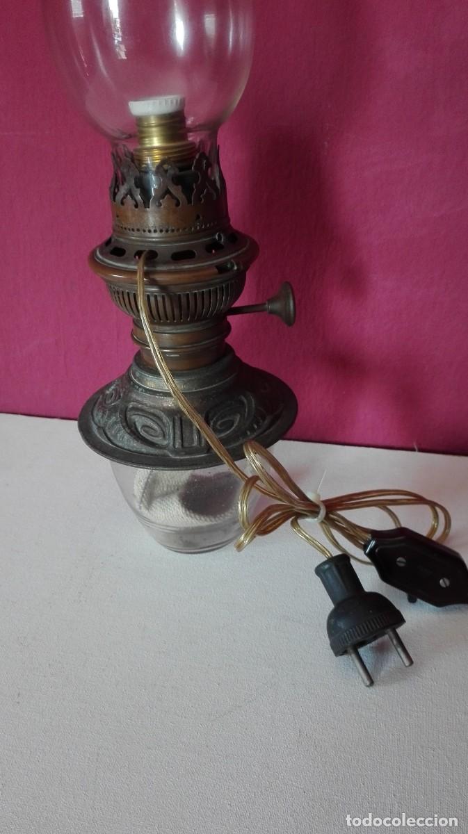 Antig&uuml;edades: ANTIGUO QUINQUE ADAPTADO PARA LUZ - Foto 4