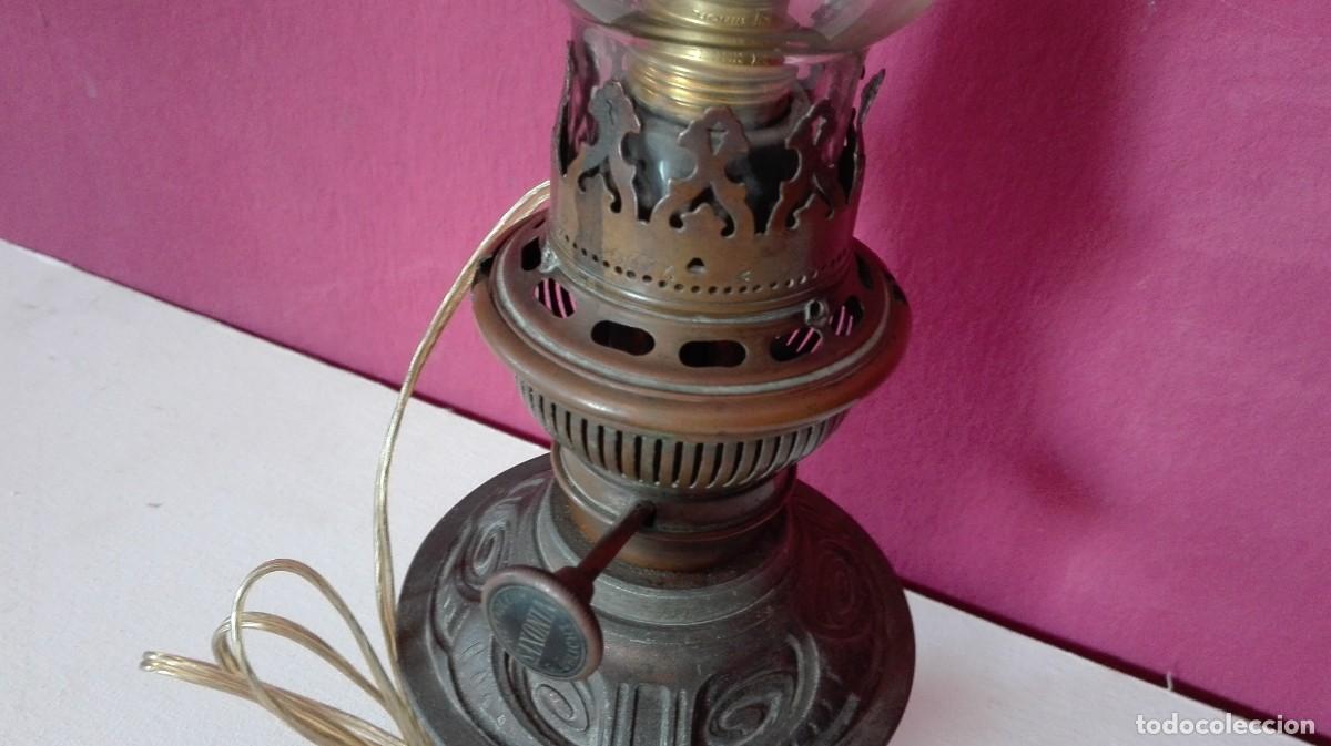 Antig&uuml;edades: ANTIGUO QUINQUE ADAPTADO PARA LUZ - Foto 6