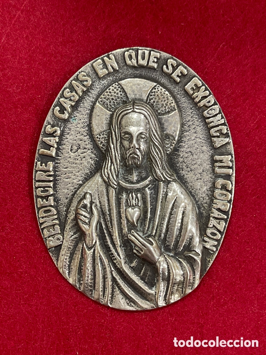 Antig&uuml;edades: Placa religiosa en plata de ley contrastada. - Foto 1