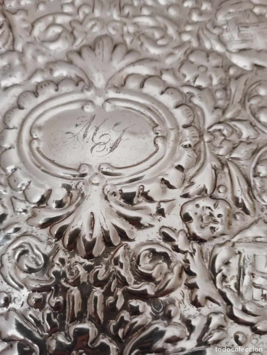 Antig&uuml;edades: CAJA PARA LAPICES, ETC, DE PLATA Y MADERA - Foto 2