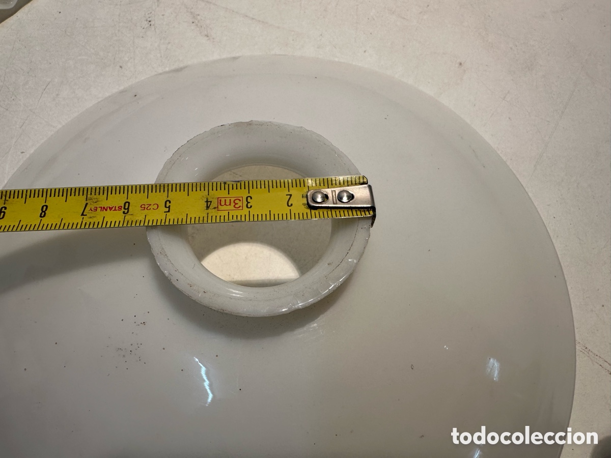 Antig&uuml;edades: DOS TULIPAS DE OPALINA BLANCA ANTIGUAS. - Foto 4