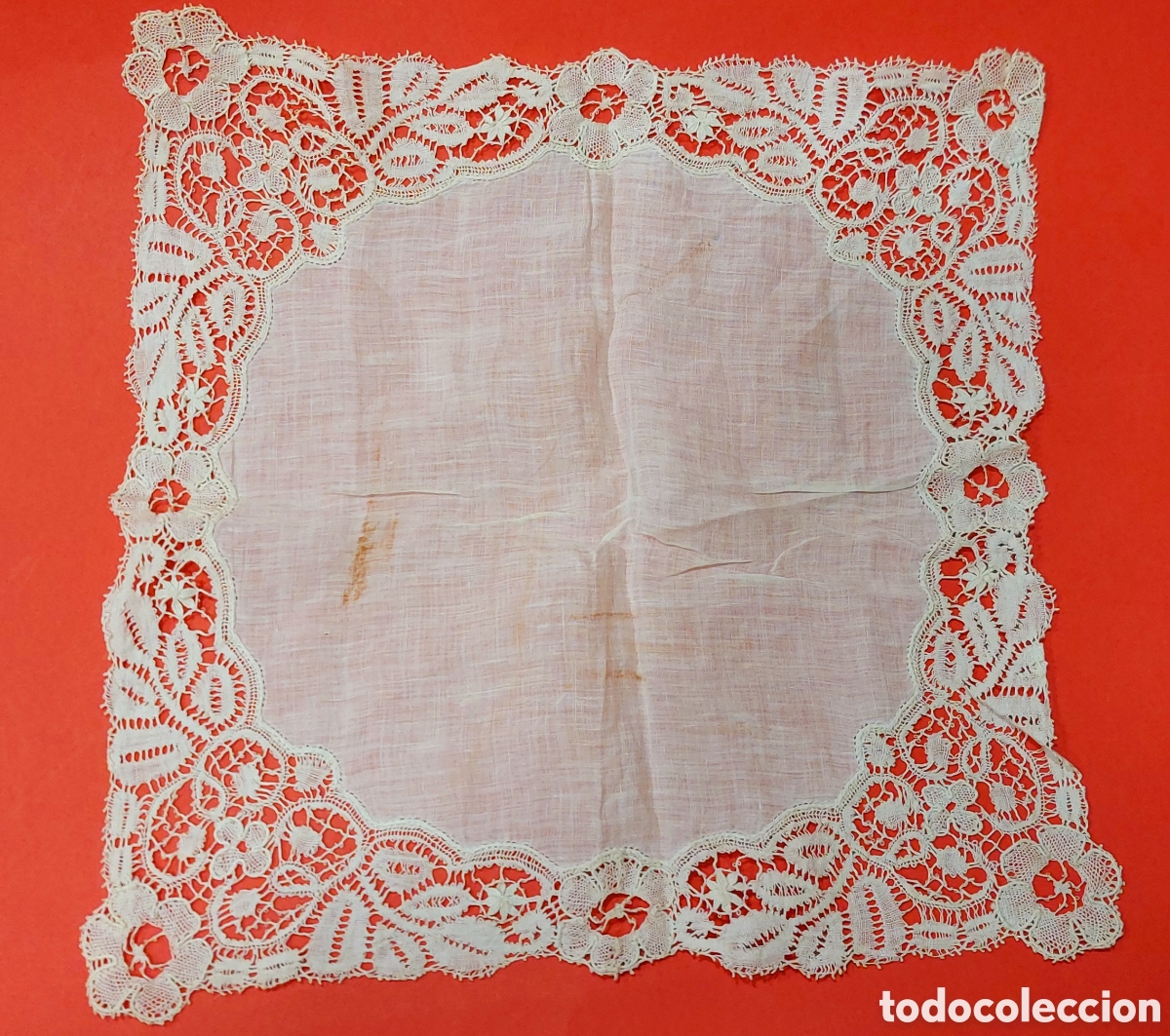 Antig&uuml;edades: LOTE DE 5 PA&Ntilde;UELOS BORDADOS - Foto 8