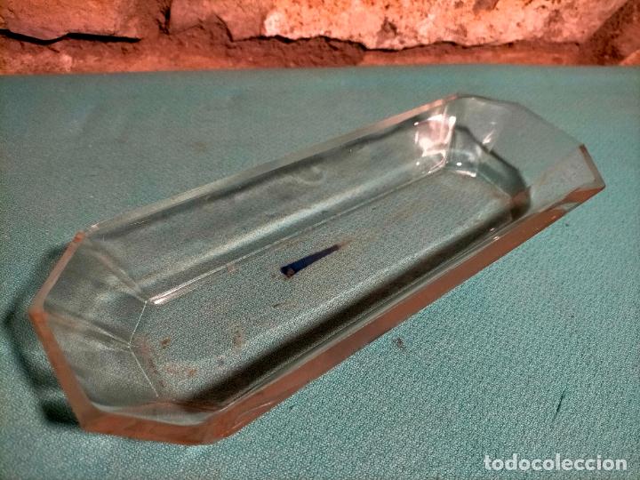 Antig&uuml;edades: Bandeja antigua de cristal rectangular - Foto 2
