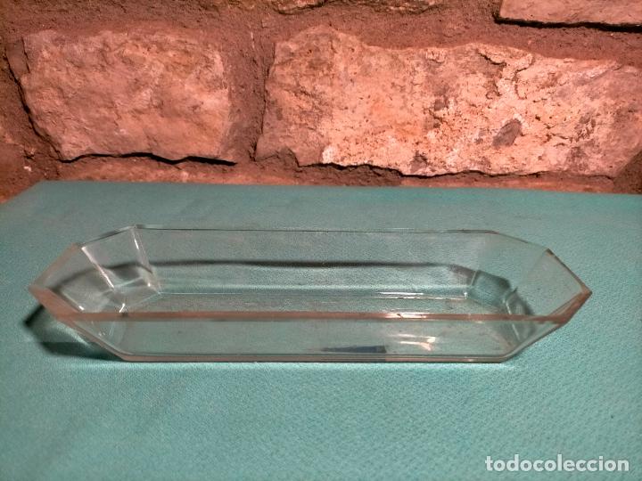 Antig&uuml;edades: Bandeja antigua de cristal rectangular - Foto 1