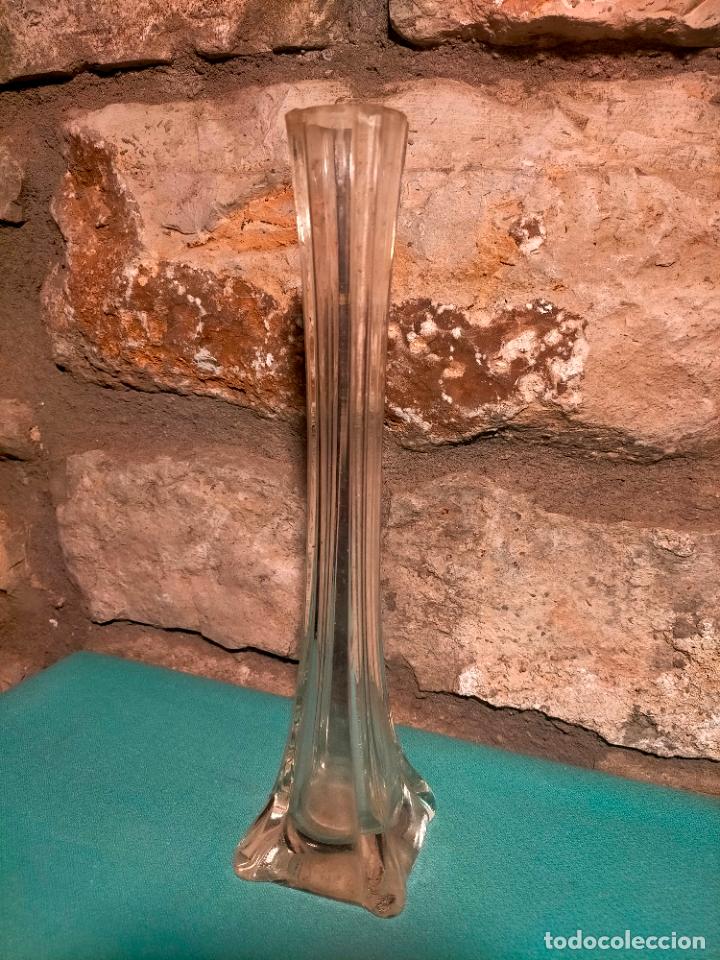 jarrón florero cristal antiguo - Compra venta en todocoleccion