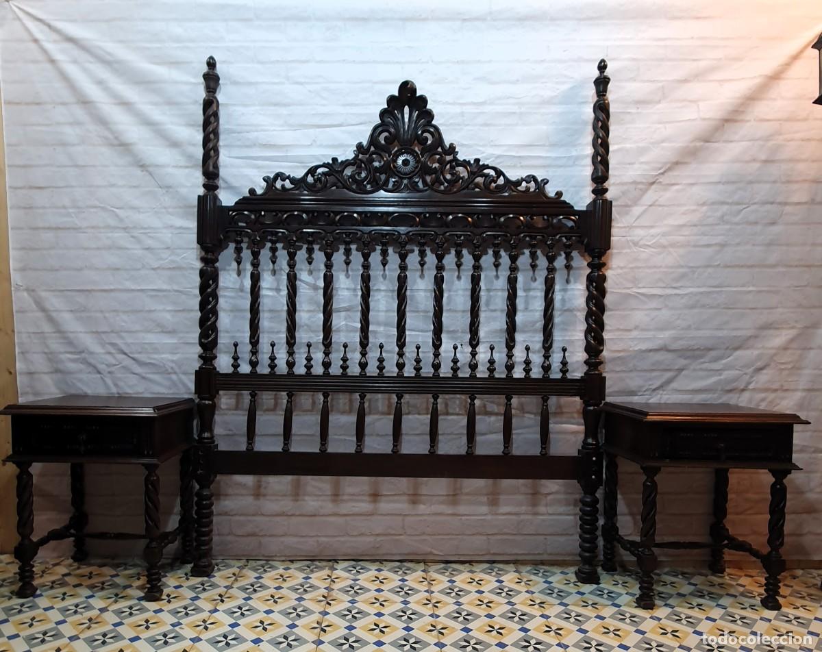 Antig&uuml;edades: Dormitorio Espa&ntilde;ol de nogal - Foto 3
