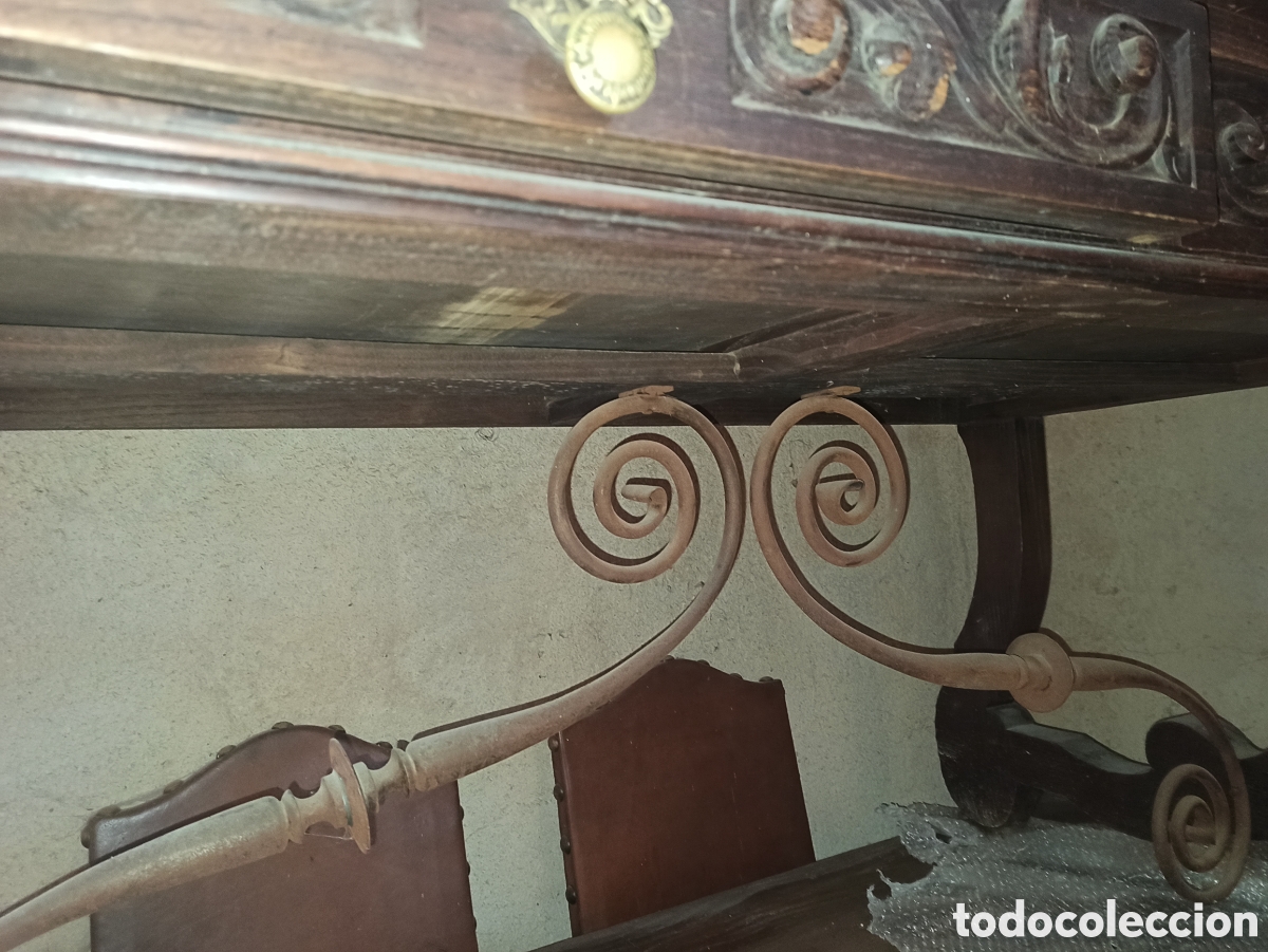 Antig&uuml;edades: Mesa con cajones y fiadores de forja - Foto 4