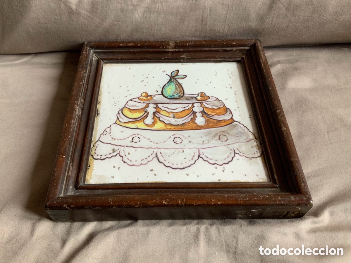 Antig&uuml;edades: Antiguo azulejo enmarcado. - Foto 2