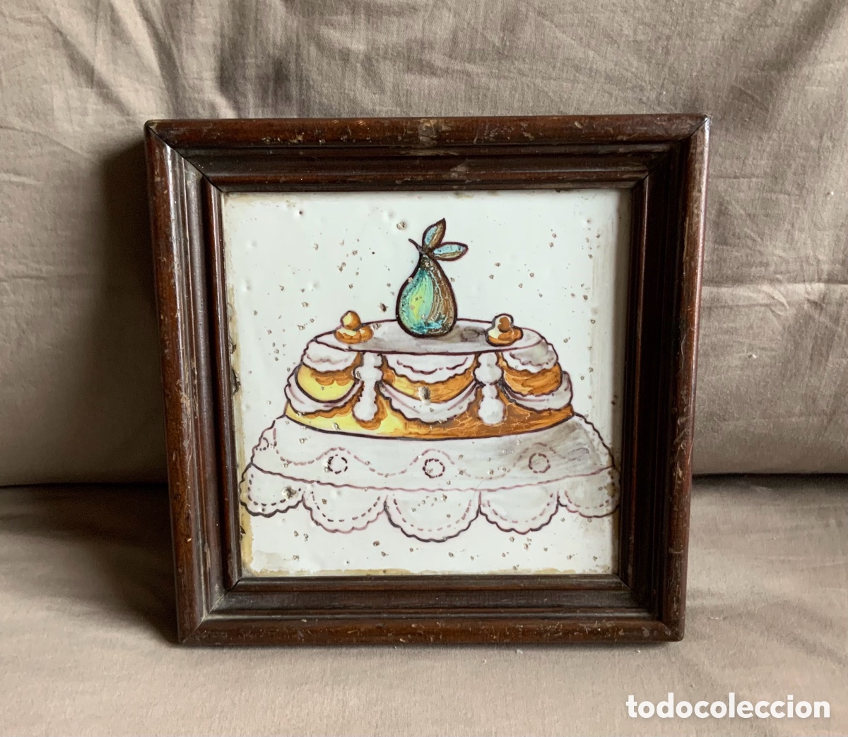 Antig&uuml;edades: Antiguo azulejo enmarcado. - Foto 4