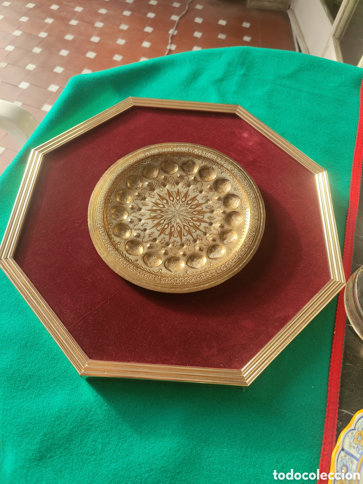 Antig&uuml;edades: PLATO ORIENTE MEDIO. PERFECTAMENTE ENMARCADO. - Foto 2
