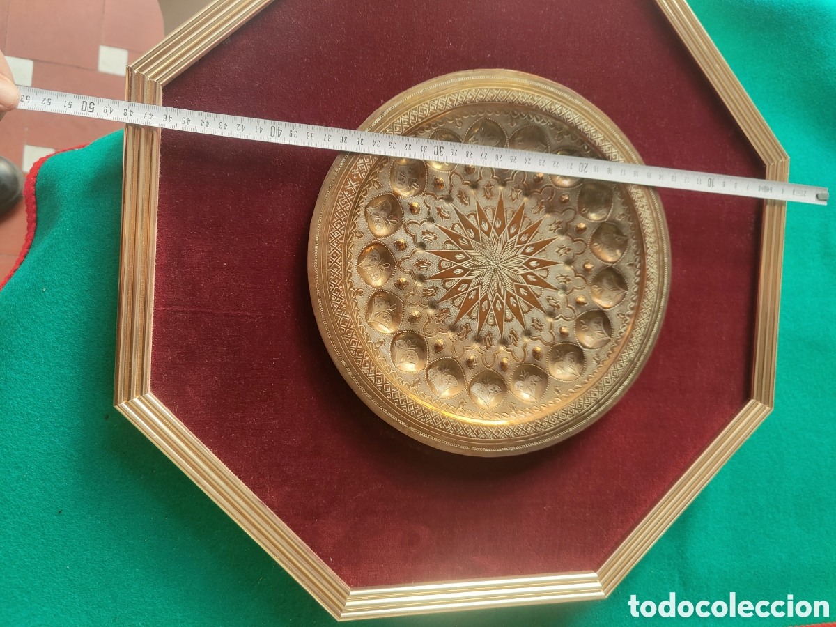 Antig&uuml;edades: PLATO ORIENTE MEDIO. PERFECTAMENTE ENMARCADO. - Foto 3