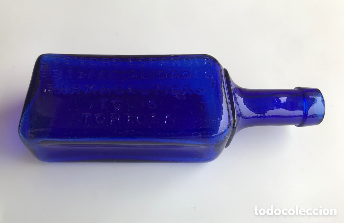 Antig&uuml;edades: ANTIGUA BOTELLA DE COBALTO AZUL - Foto 4