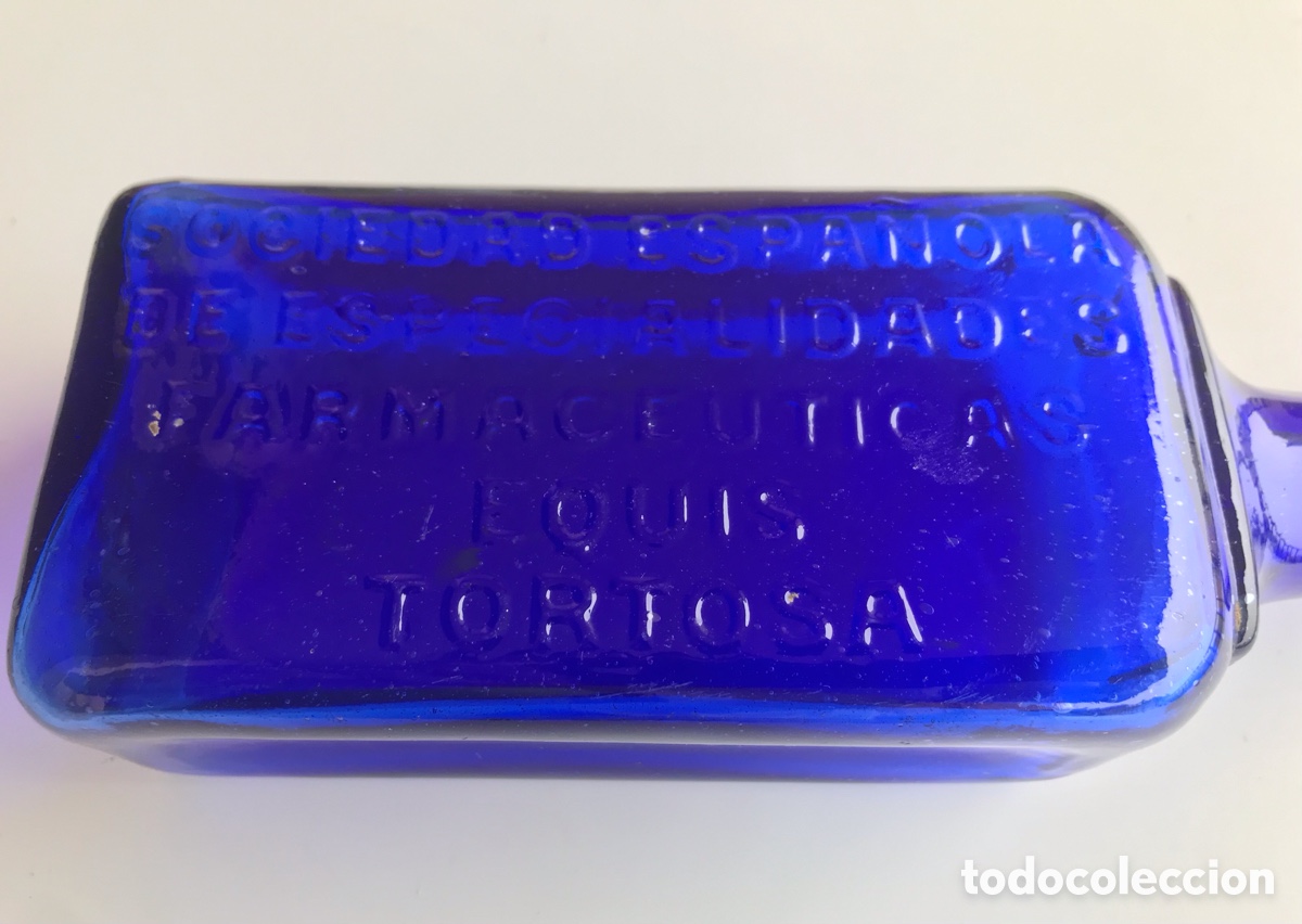 Antig&uuml;edades: ANTIGUA BOTELLA DE COBALTO AZUL - Foto 5