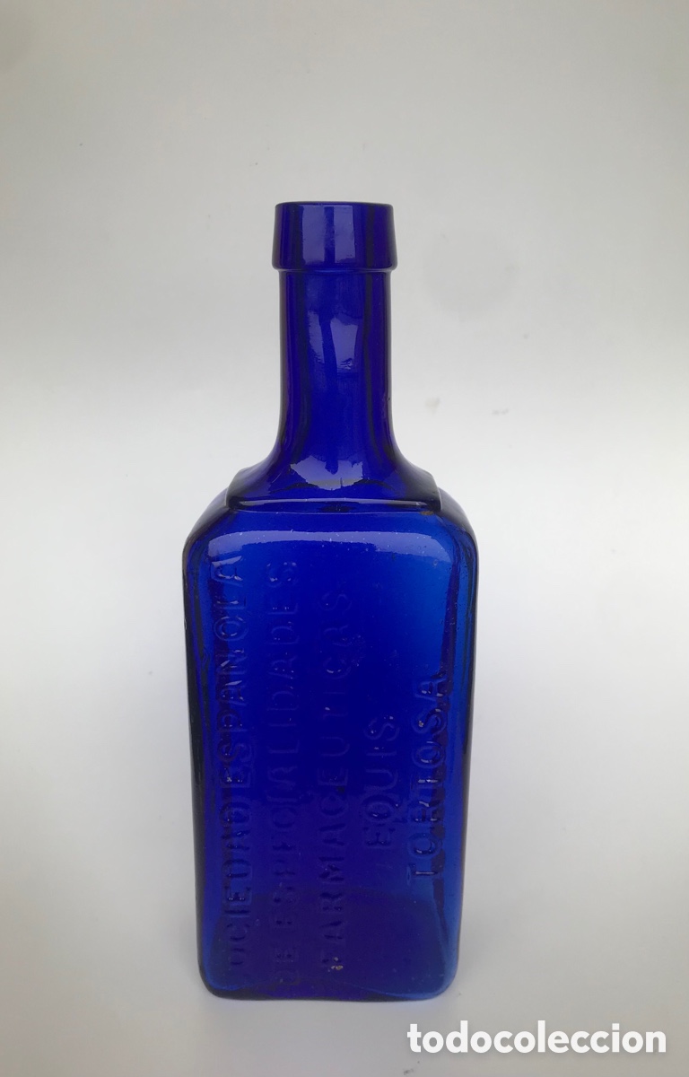 Antig&uuml;edades: ANTIGUA BOTELLA DE COBALTO AZUL - Foto 1