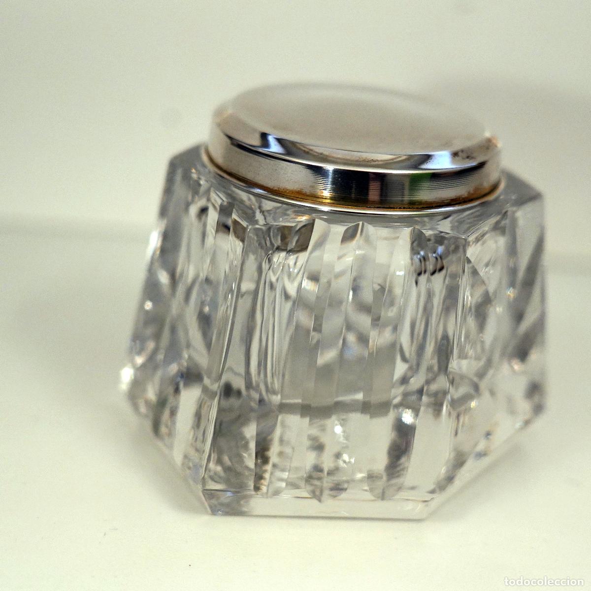 Antig&uuml;edades: frasco y tarro de cristal tallado - Foto 3