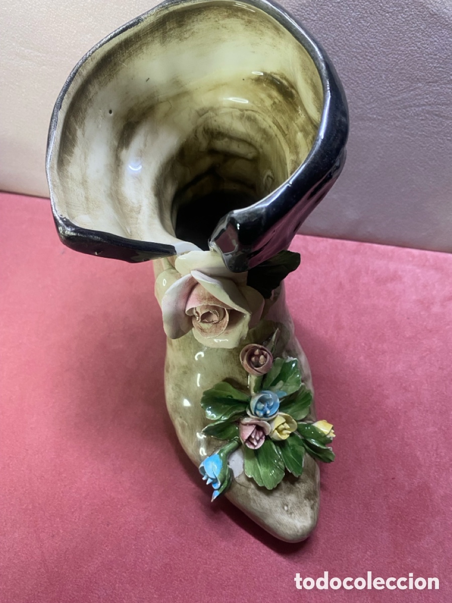 Antig&uuml;edades: Bota porcelana Capodimonte - Foto 4