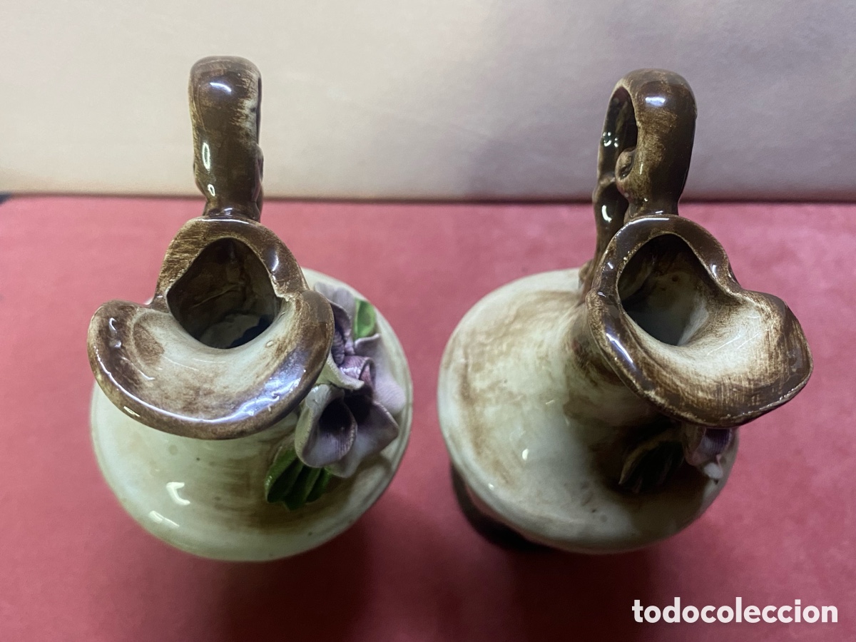 Antig&uuml;edades: Pareja de jarritas Capodimonte - Foto 4