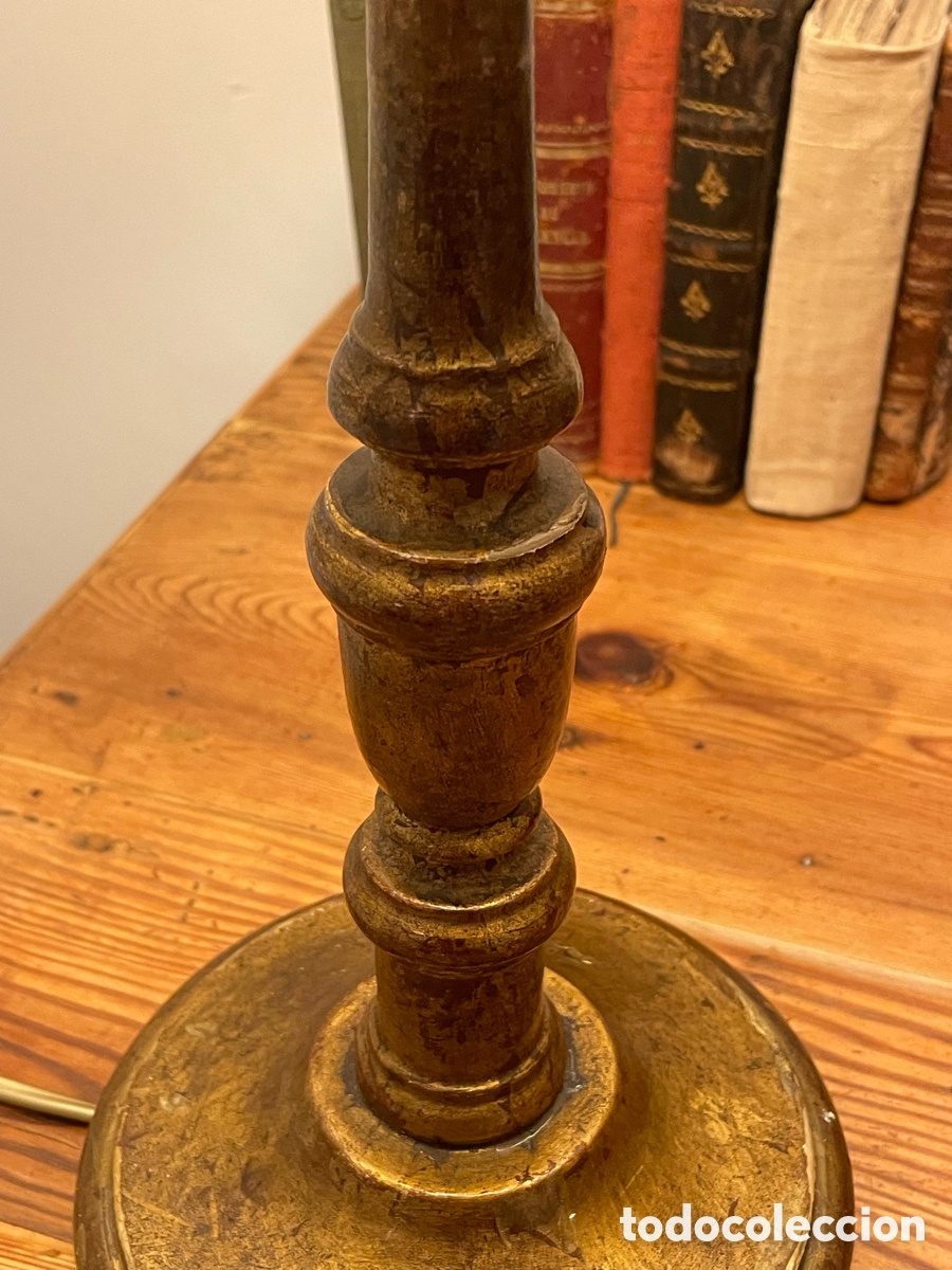 Antig&uuml;edades: LAMPARA SOBREMESA CANDELABRO PAN DE ORO - Foto 3