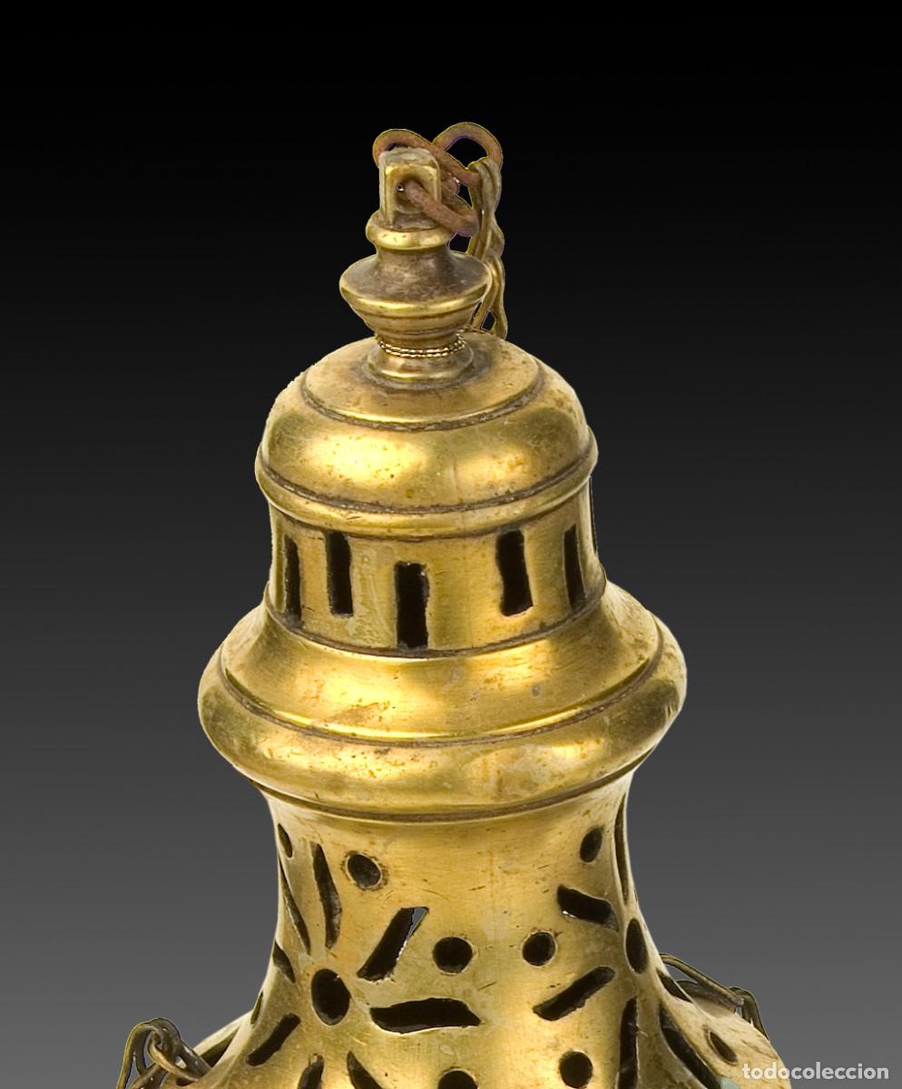 Antig&uuml;edades: Incensario. Bronce. Siglo XIX. - Foto 2