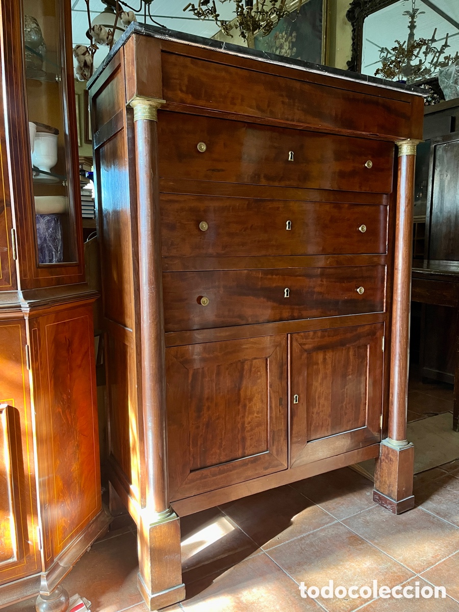 Antig&uuml;edades: AP Sifonier en madera de caoba estilo imperio. - Foto 4