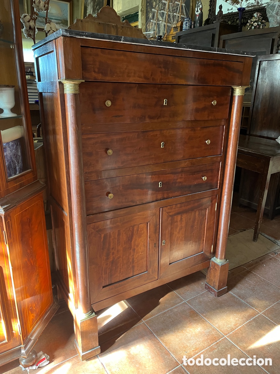 Antig&uuml;edades: AP Sifonier en madera de caoba estilo imperio. - Foto 5