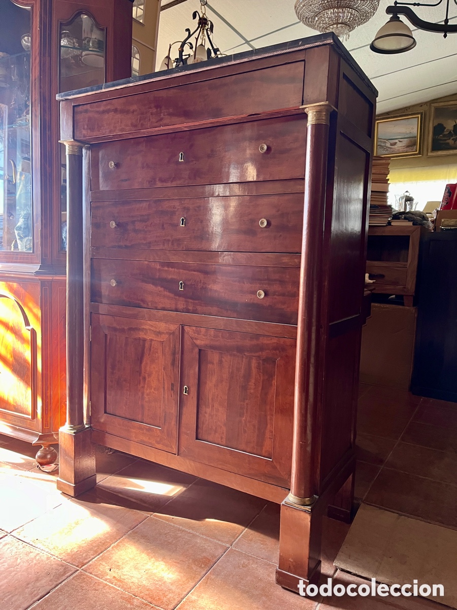 Antig&uuml;edades: AP Sifonier en madera de caoba estilo imperio. - Foto 6
