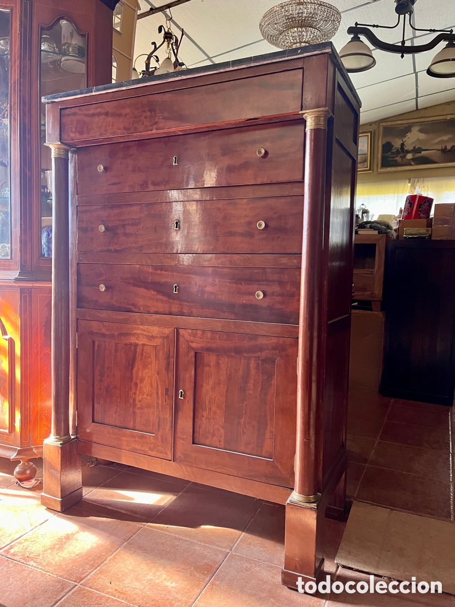 Antig&uuml;edades: AP Sifonier en madera de caoba estilo imperio. - Foto 7