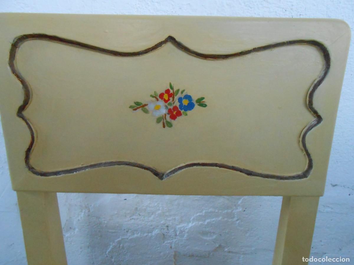 Antig&uuml;edades: SILLA DE MADERA -DECORADA A MANO--a&ntilde;o 1947 - Foto 2