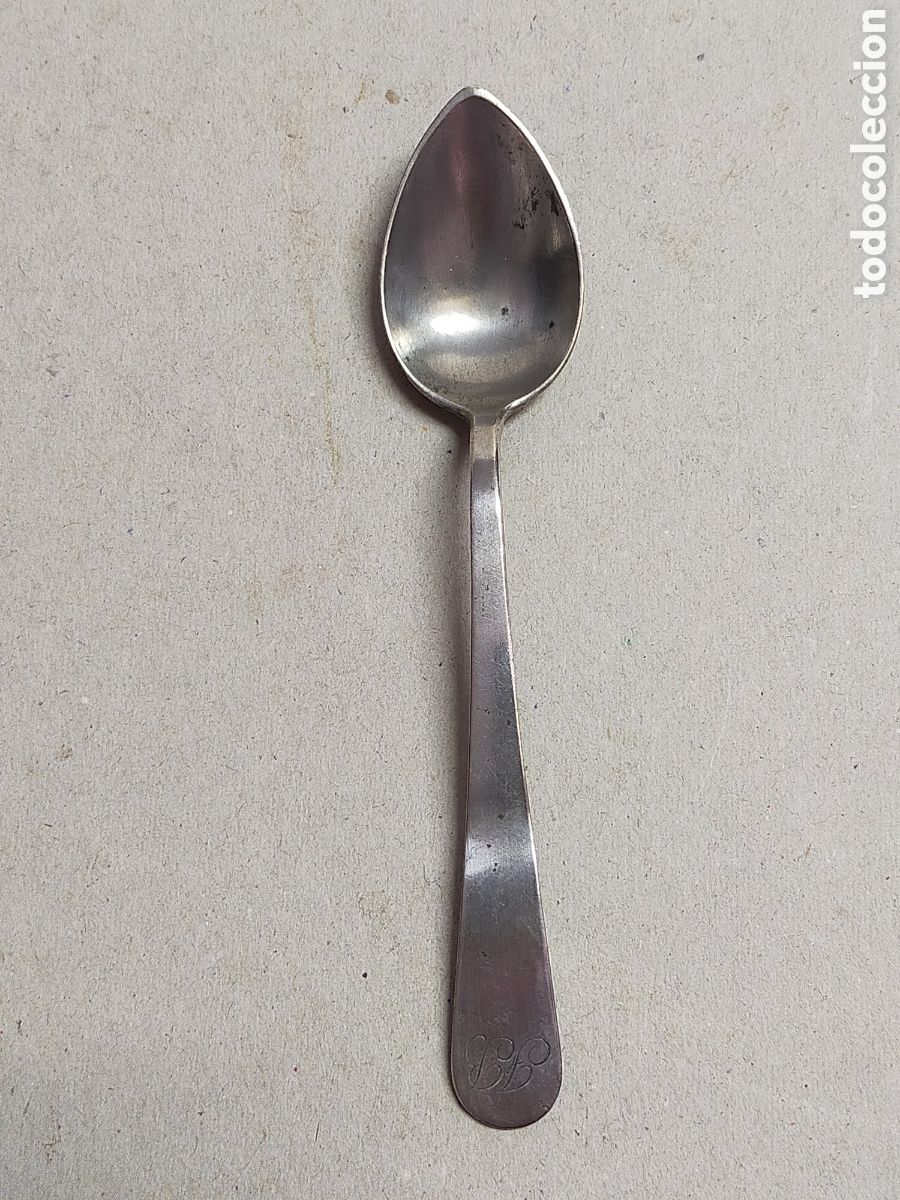 Antiquit&eacute;s: CUCHARILLA DE PLATA. GRABADO. MARCAS. 14 CM.