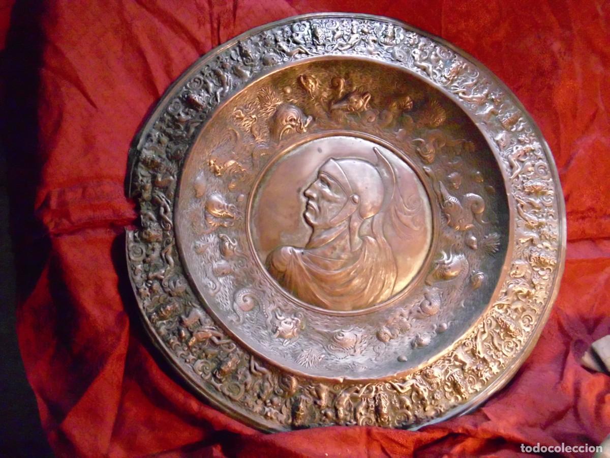 Antig&uuml;edades: ANTIGUO PLATO LIMOSNERO, 51 CM - Foto 1