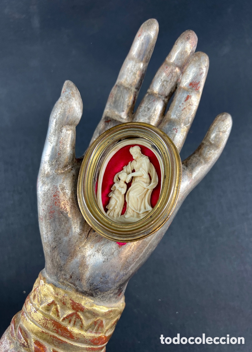 Antig&uuml;edades: Medall&oacute;n devocional. San Jos&eacute;. S. XVIII - Foto 2