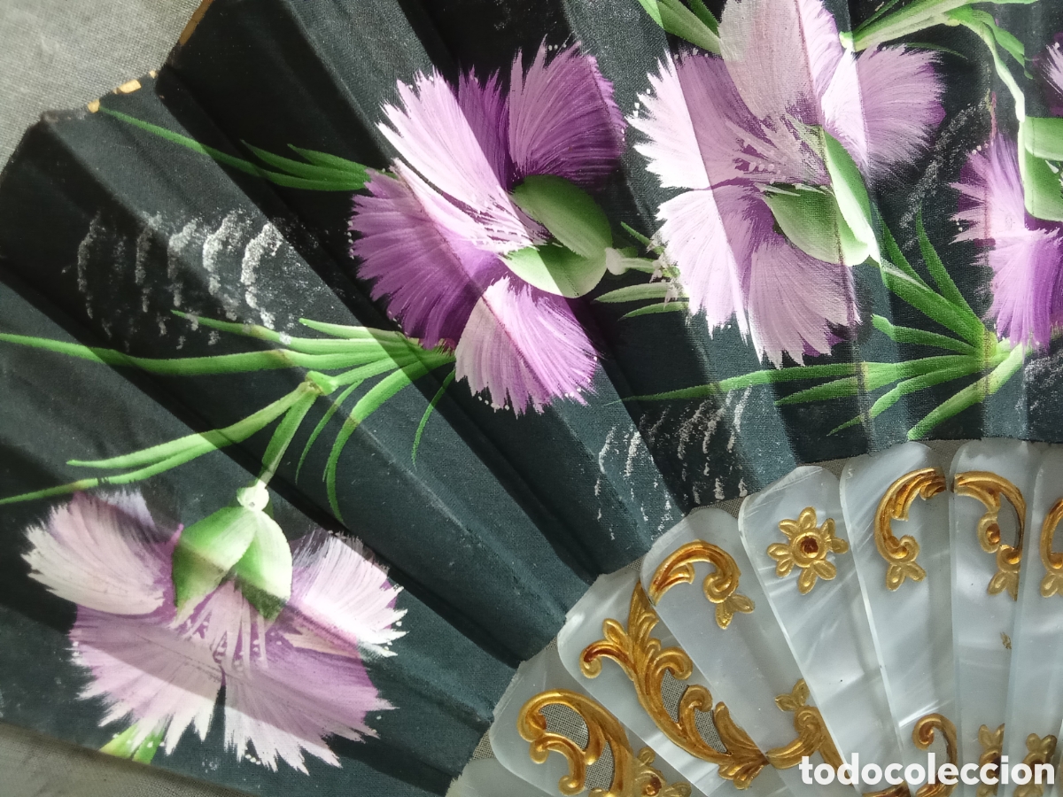 Antig&uuml;edades: BONITO ABANICO PINTADO A MANO - Foto 2