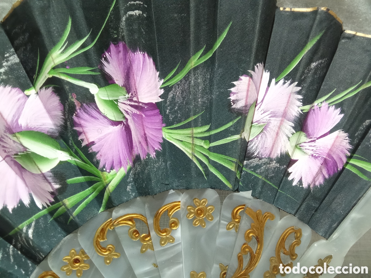 Antig&uuml;edades: BONITO ABANICO PINTADO A MANO - Foto 3