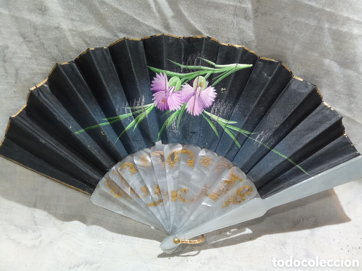 Antig&uuml;edades: BONITO ABANICO PINTADO A MANO - Foto 5