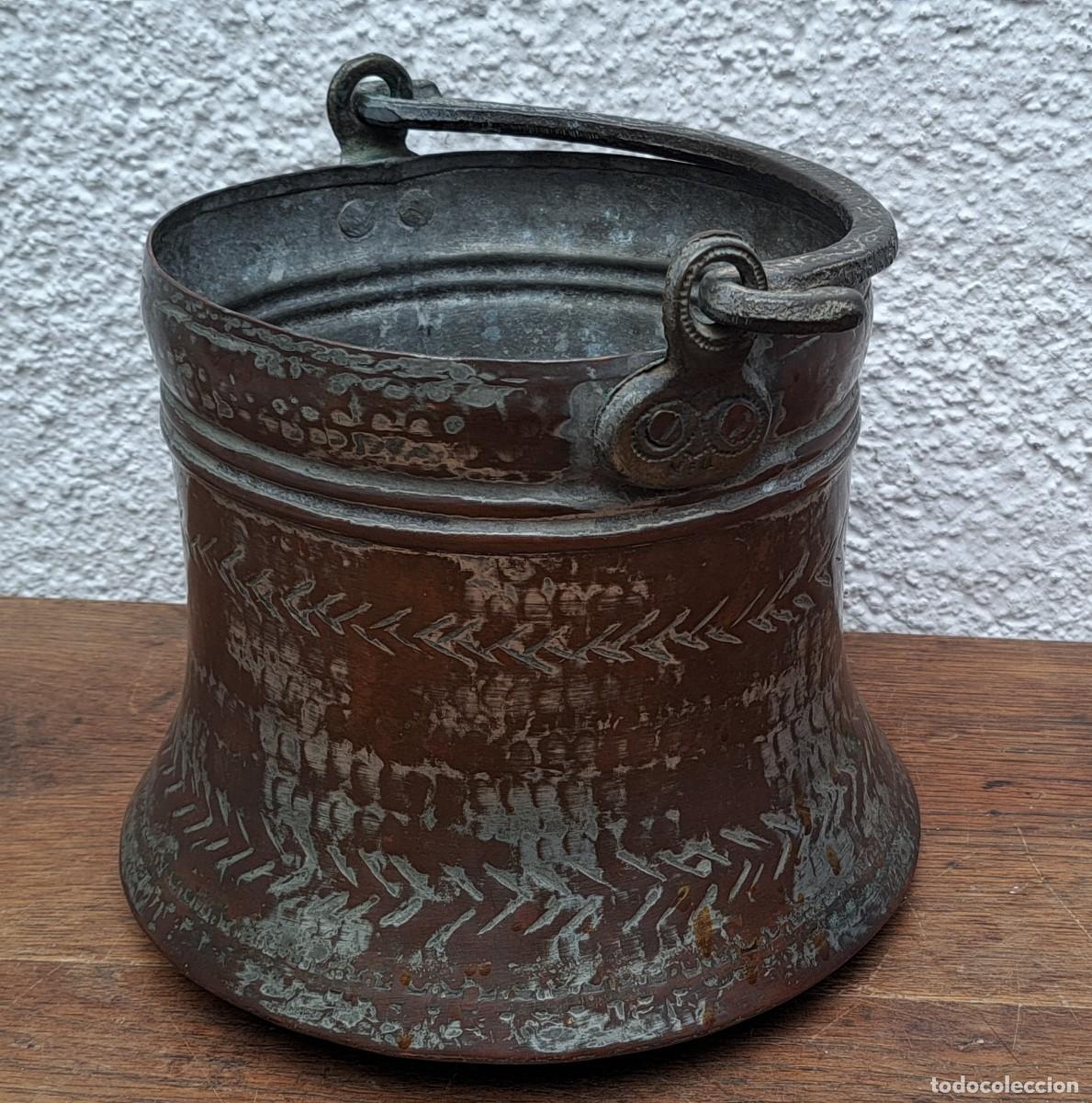 Antig&uuml;edades: OLLA DE COBRE CON BA&Ntilde;O DE ESTA&Ntilde;O - Foto 2