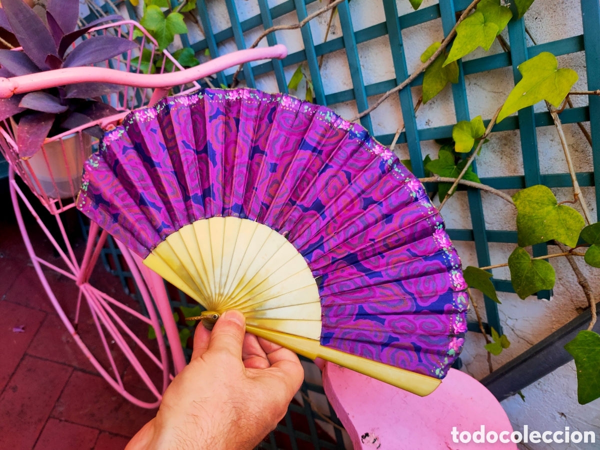 Antig&uuml;edades: ABANICO ARDECO PINTADO A MANO - Foto 1