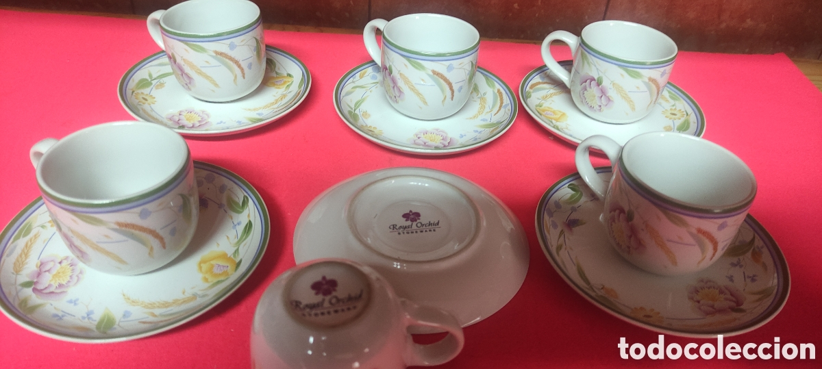 Antig&uuml;edades: JUEGO DE CAFE ROYAL ORCHID - Foto 6