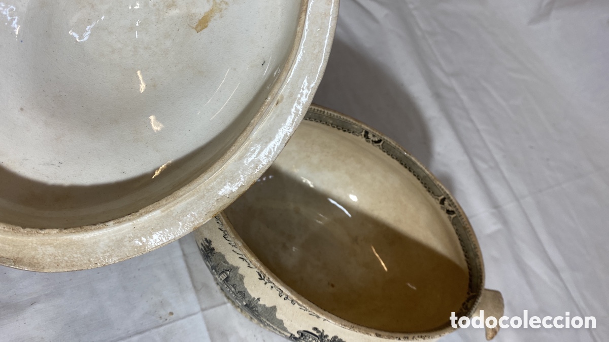 Antig&uuml;edades: Sopera en cer&aacute;mica estampada de Sargadelos s XIX - Foto 4