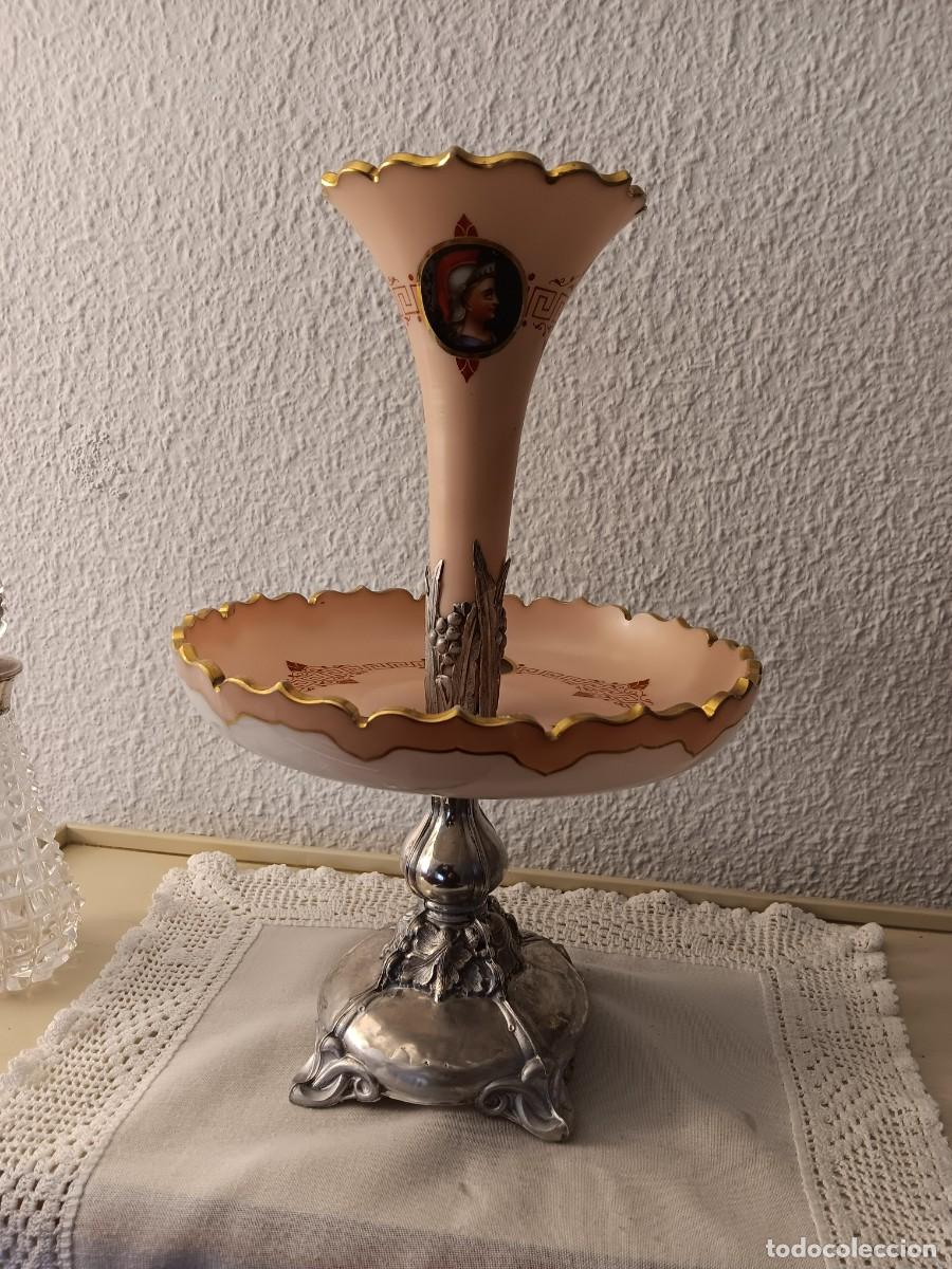 Antig&uuml;edades: Violetero antiguo con plato( restaurado ) - Foto 1