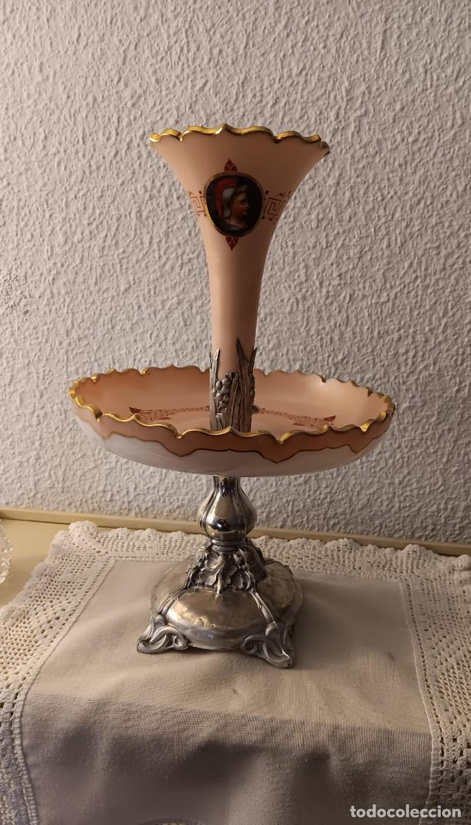 Antig&uuml;edades: Violetero antiguo con plato( restaurado ) - Foto 2