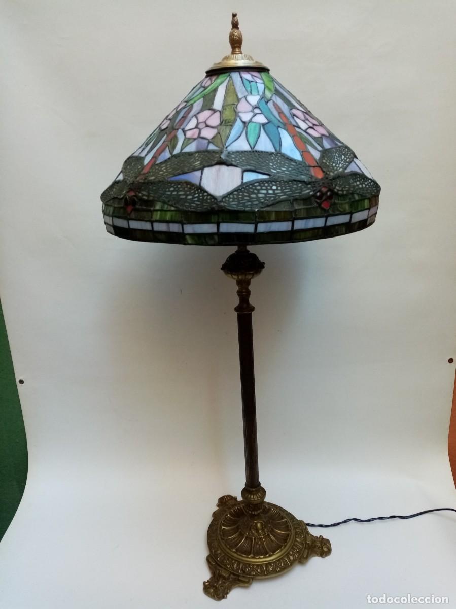 Antig&uuml;edades: lampara de mesa-escuela Tiffany - Foto 1