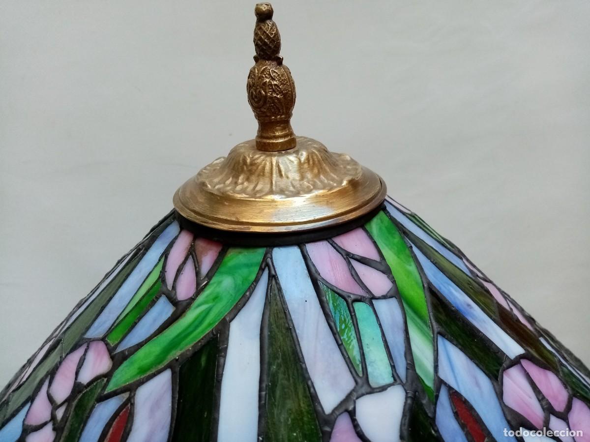 Antig&uuml;edades: lampara de mesa-escuela Tiffany - Foto 4