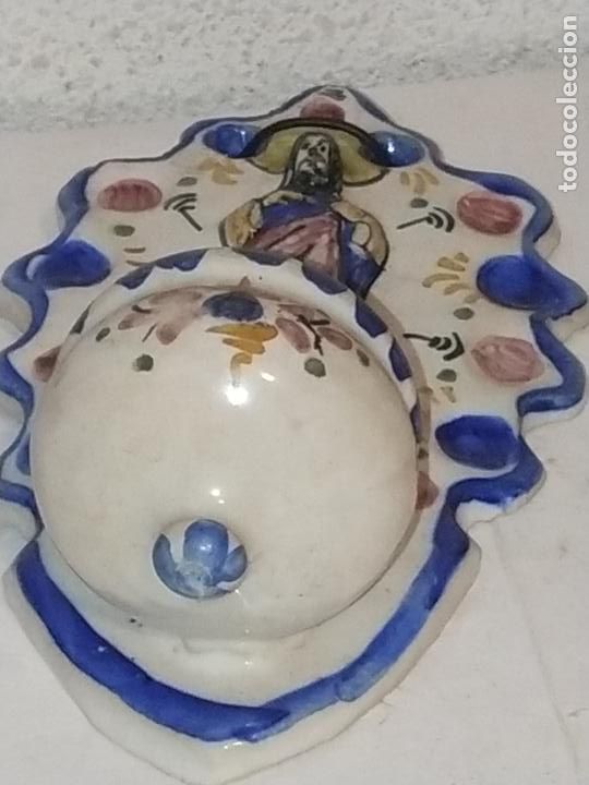 Antig&uuml;edades: Benditera ceramica Coraz&oacute;n de, Jesus. - Foto 3